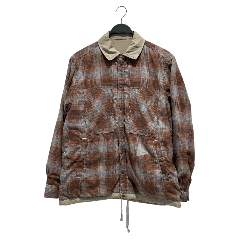 women's reversible coat -and wander/Quilted Jkt/M/Cotton/BRW/Plaid/REVERSABLE