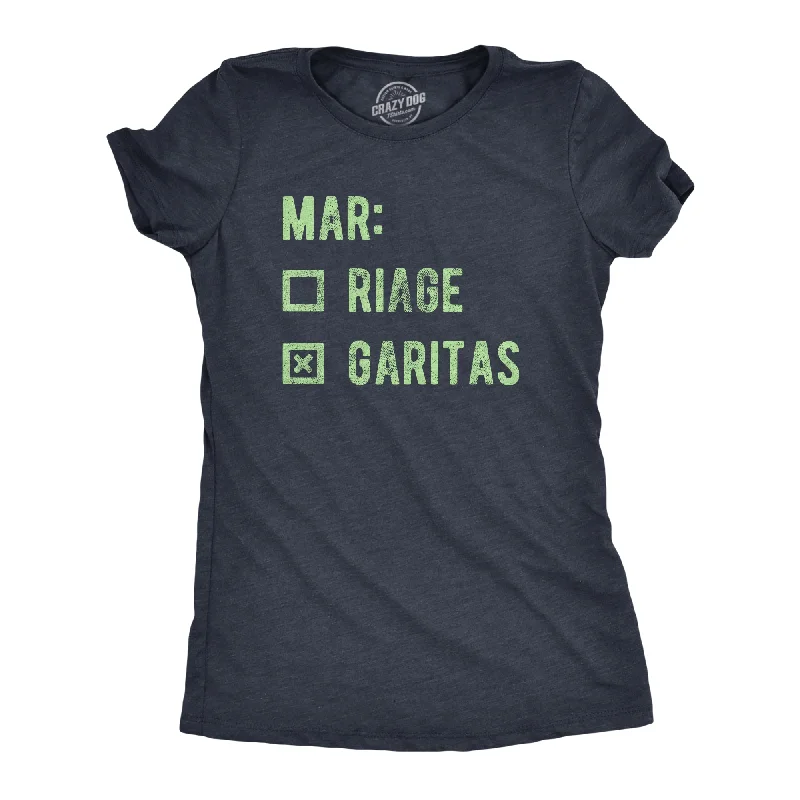 modern high-low hem top for ladies -Marriage Margaritas Women's T Shirt