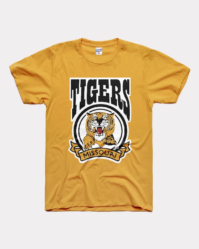 modern high-low hem top for ladies -Missouri Tigers Cola Gold T-Shirt