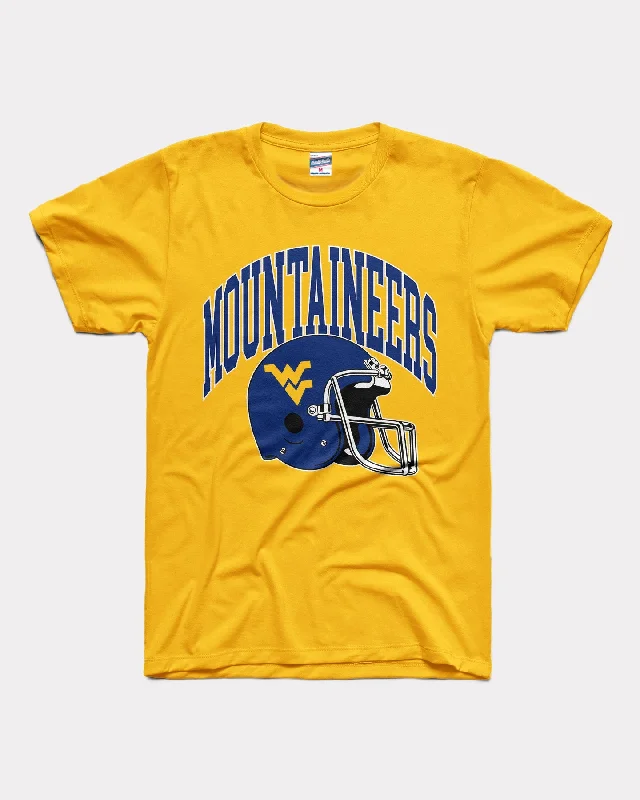 breathable workout top for women -Mountaineers WVU Football Helmet Gold T-Shirt