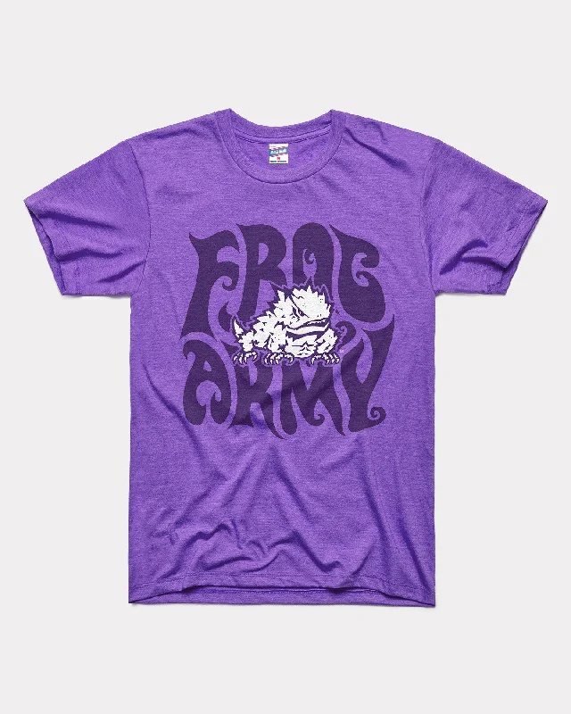 lightweight crinkle blouse for women -TCU Frog Army Purple T-Shirt