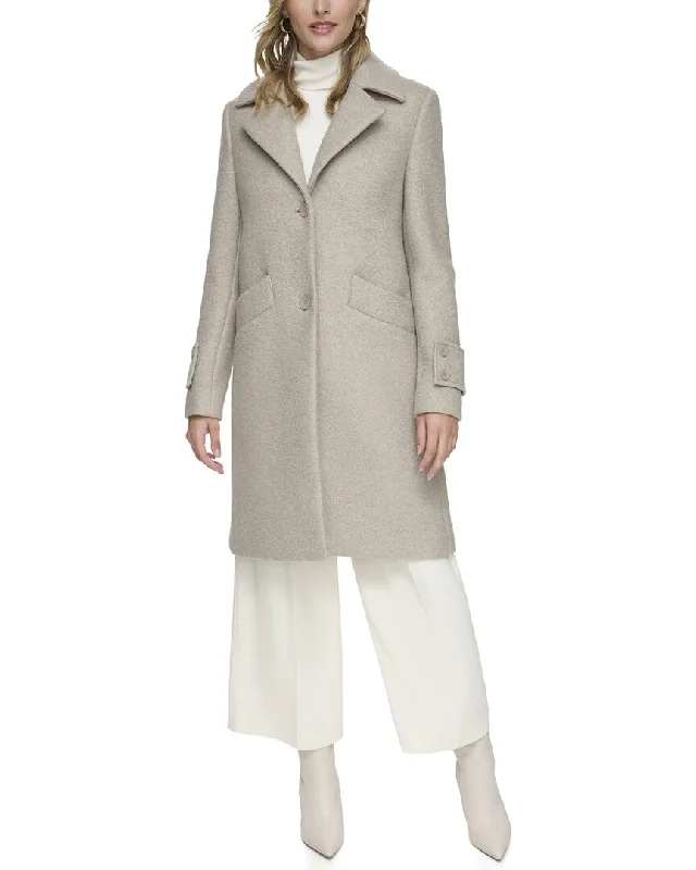 winter-ready women's parka -Andrew Marc Regine Wool-Blend Coat