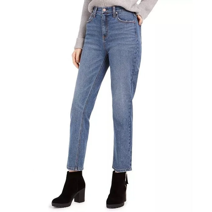 ripped high-waisted jeans for women -Celebrity Pink Juniors' High-Rise Jeans Bright Blue Size 5