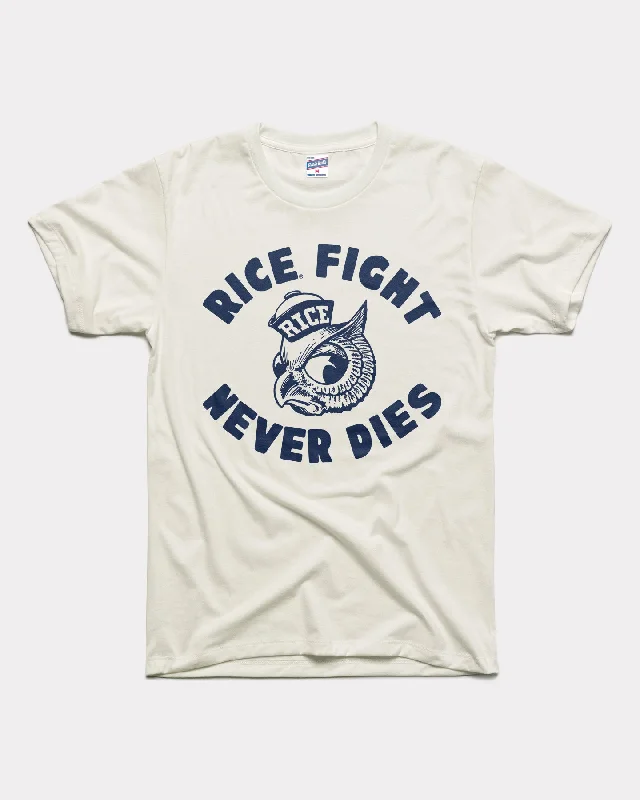 women's v-neck t-shirt -Rice Owls Fight Vintage White T-Shirt