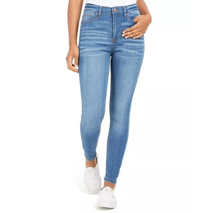 stylish high-rise cigarette jeans -Celebrity Pink Junior's High Rise Skinny Ankle Jeans Blue Size 7