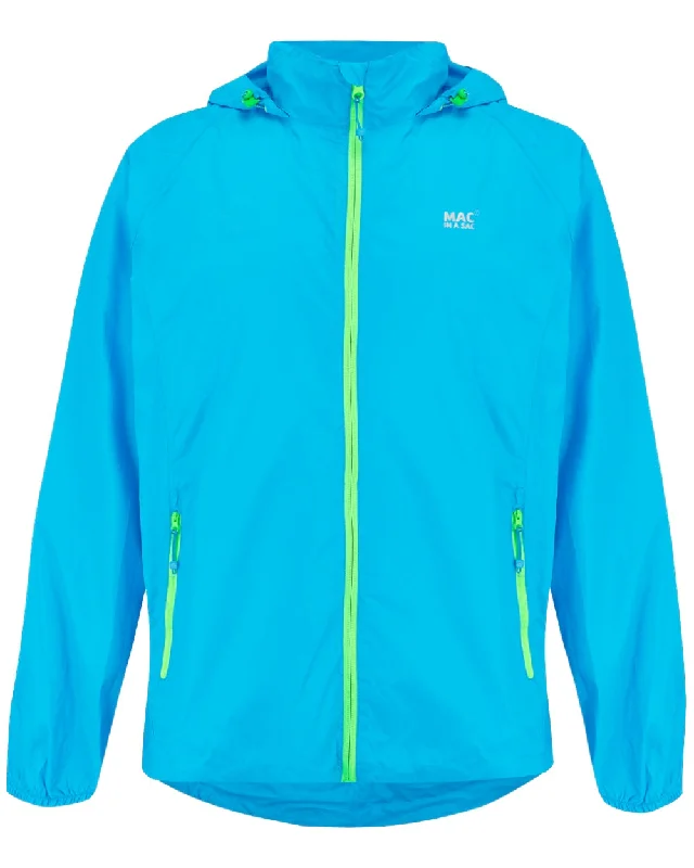 ladies' longline puffer coat -Mac In A Sac Packable Origin Neon Waterproof Jacket