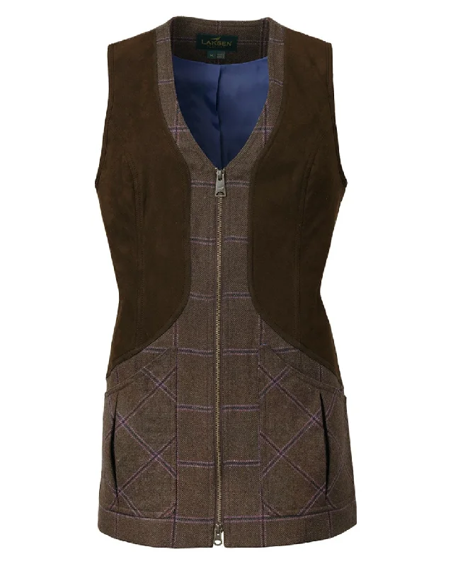 women's travel-friendly jacket -Laksen Pippa Linhope Tweed Zip Shooting Vest