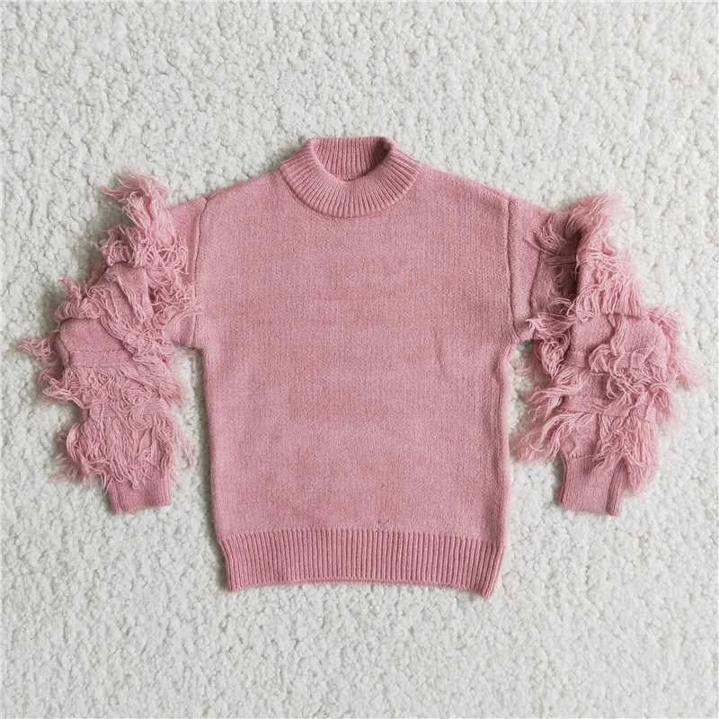 trendy tie-front crop top for ladies -Pink Sweater