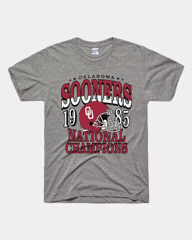 ladies' flowy chiffon blouse -OU Sooners 1985 Football Vintage Grey T-Shirt