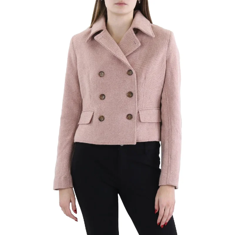 stylish leather jacket for women -Lauren Ralph Lauren Womens Wool Suit Separate Double-Breasted Blazer