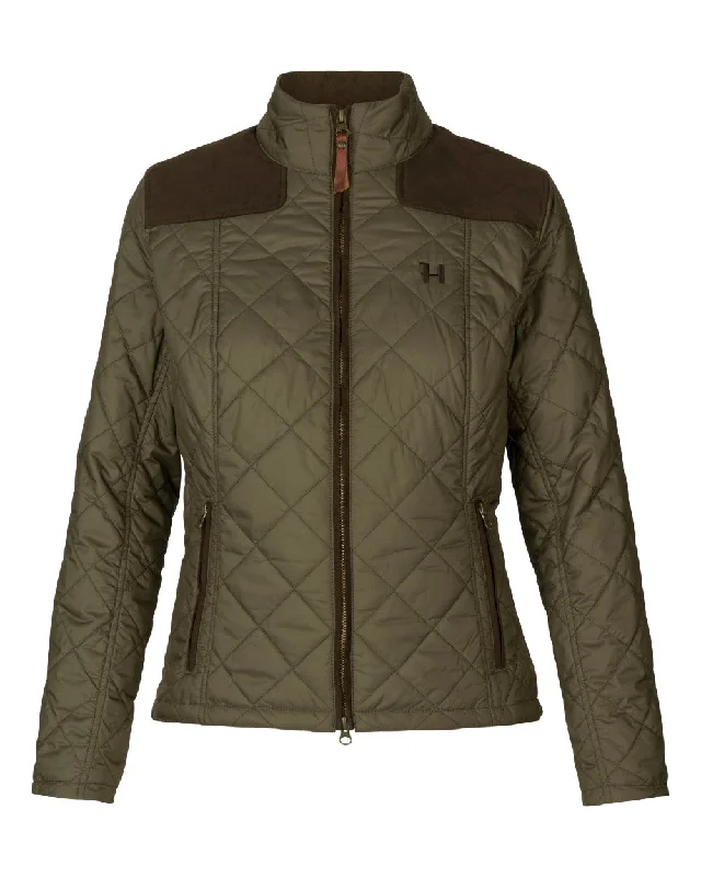 women's asymmetrical zip jacket -Harkila Womens Ailsa Quilted Jacket