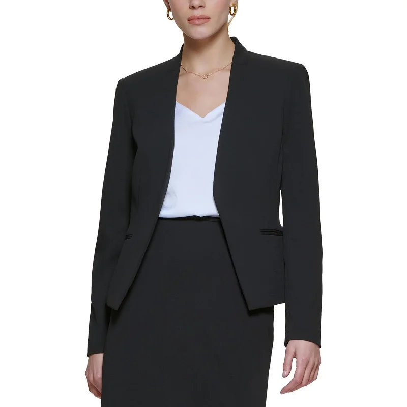 women's relaxed boyfriend blazer -Calvin Klein Womens Asymmetric  Open-Front Blazer