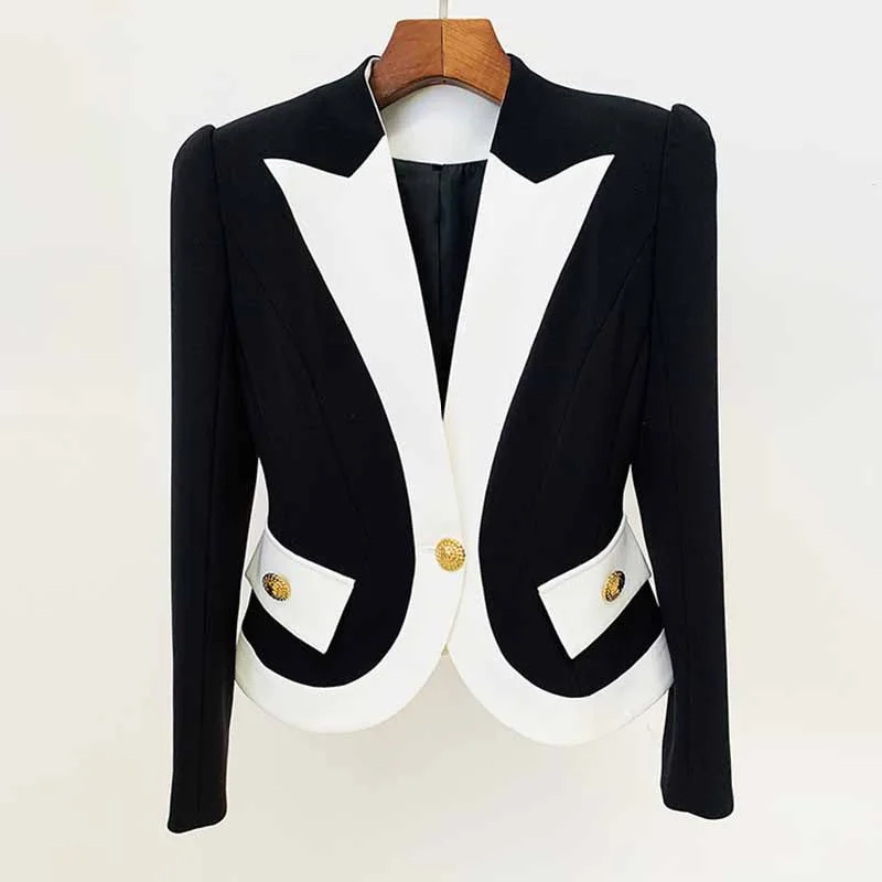 women's double-breasted coat -Womne's Flared Shape Jacket 2 patch Pockets Blazer