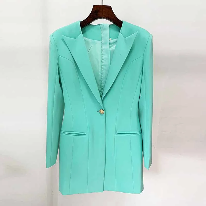 elegant wool cape for women -Women's One Button Blazer Dress Back Zip Up Long Sleeve V Neck Bodycon Cocktail Dress