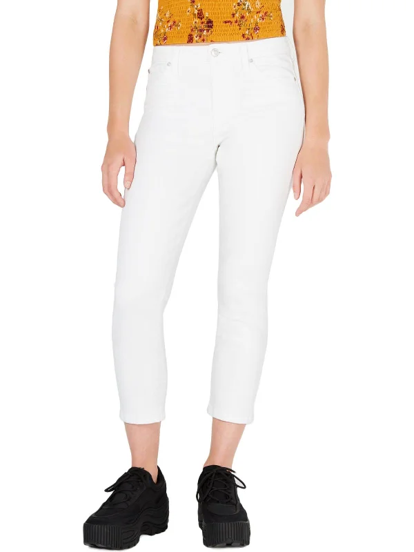 women's button-fly mom jeans -Juniors Womens Denim Mid Rise Jeans