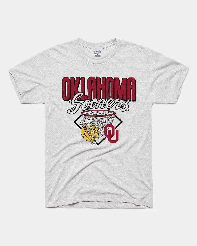 stylish plaid button-up shirt for ladies -Oklahoma Sooners Nothing But Net Ash Grey T-Shirt