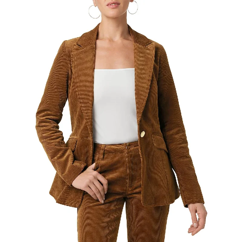 classic women's wool coat -Joe's Womens Collar Pocket One-Button Blazer