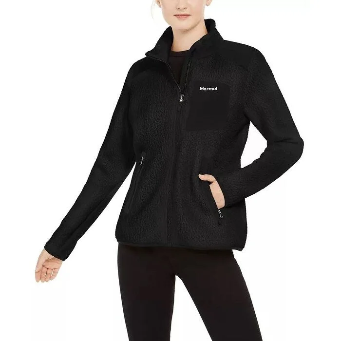 women's oversized corduroy jacket -Marmot Women's Wiley Polartec Fleece Jacket Black Size X-Large - XL