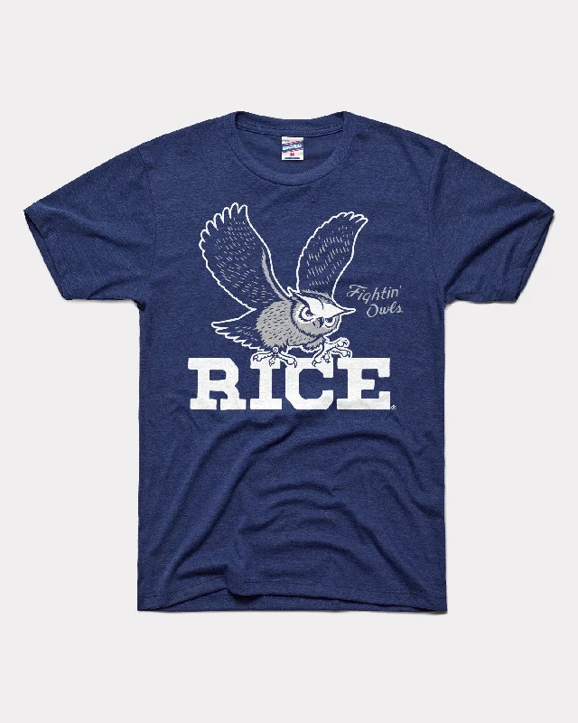 women's sleeveless tank top -Rice Fightin' Owls Navy T-Shirt