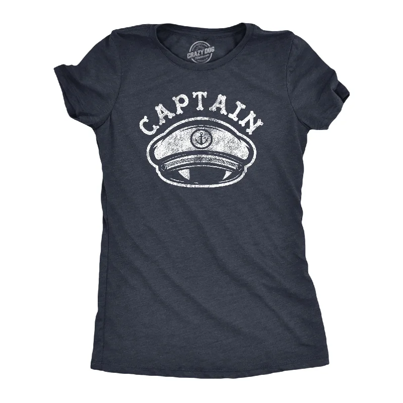 casual scoop neck t-shirt for women -Captain Hat Women's T Shirt