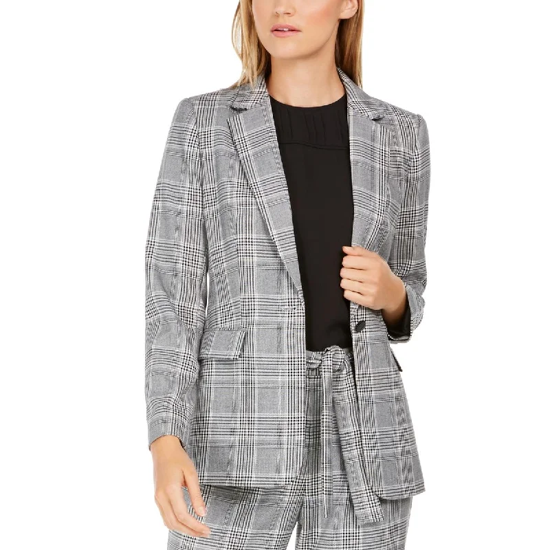 urban style cropped puffer jacket -Calvin Klein Womens Petites Suit Separate Business One-Button Blazer