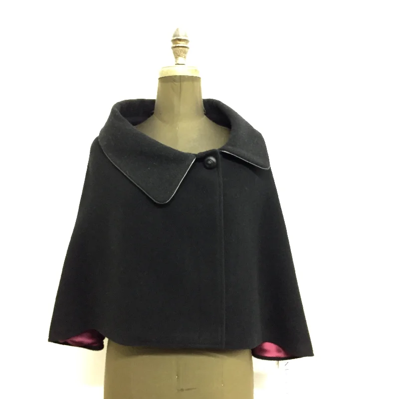 fashionable belted wool coat for women -Alexandra Short Capelette - 23% Cashmere & Wool