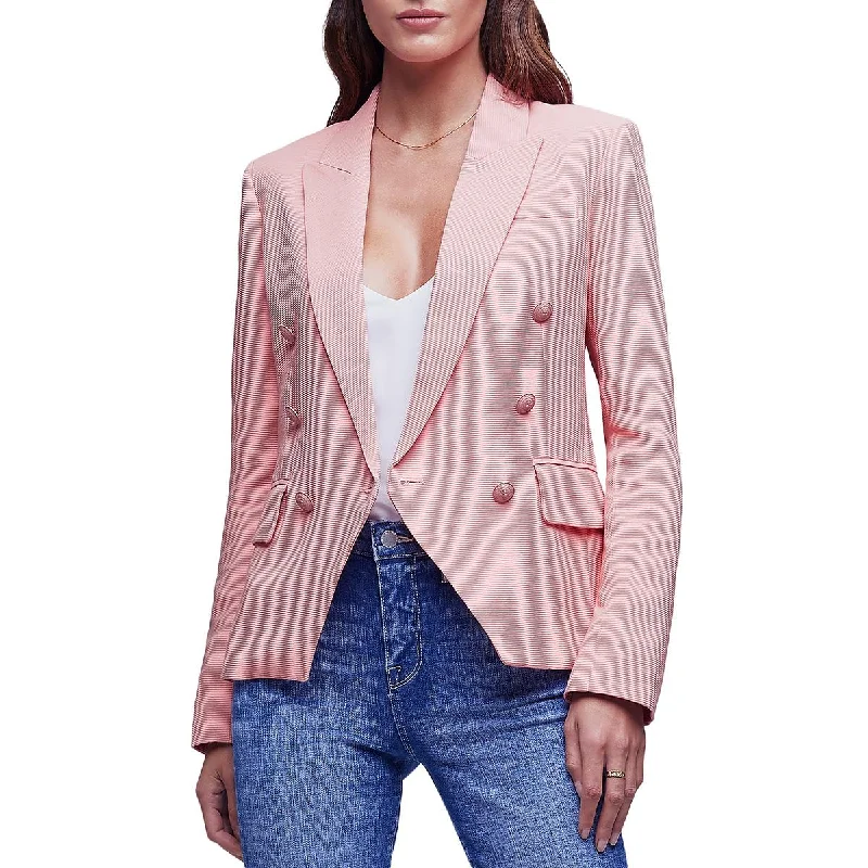 urban streetwear jacket for women -L'Agence Womens Kenzie Office Career Double-Breasted Blazer