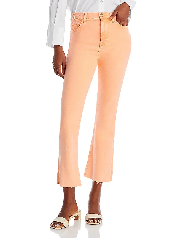 vintage-inspired wide jeans for ladies -Womens High Rise Cropped Cropped Jeans