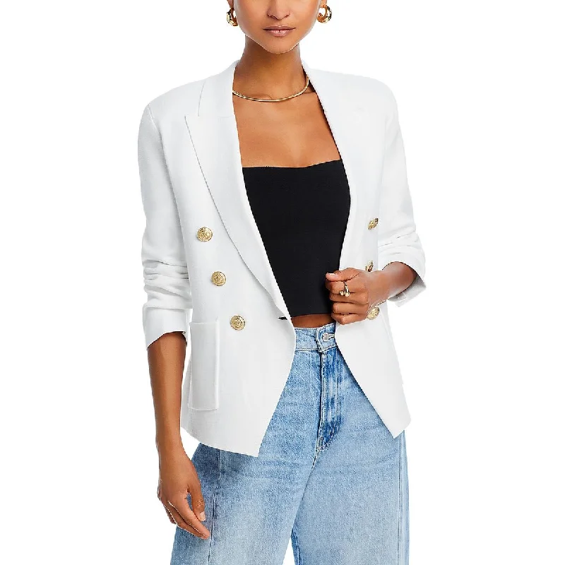 women's oversized corduroy jacket -L'Agence Womens Cotton Blend Office Double-Breasted Blazer