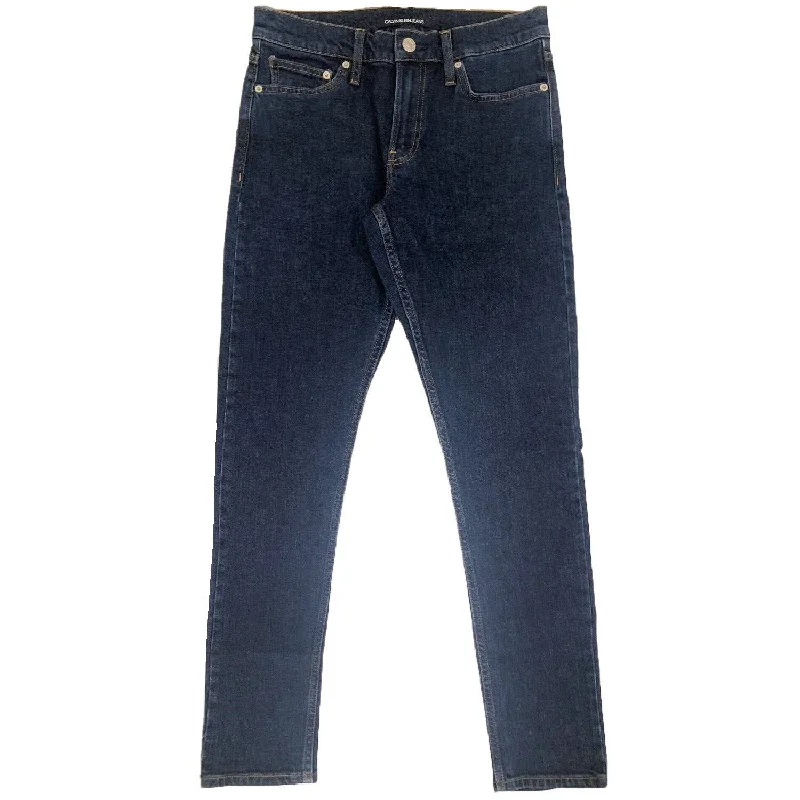 trendy cropped flare jeans for ladies -Calvin Klein Women's Mid Rise Slim Leg Jeans Banhof Blue Size 27" x 32" - 27" x 32"