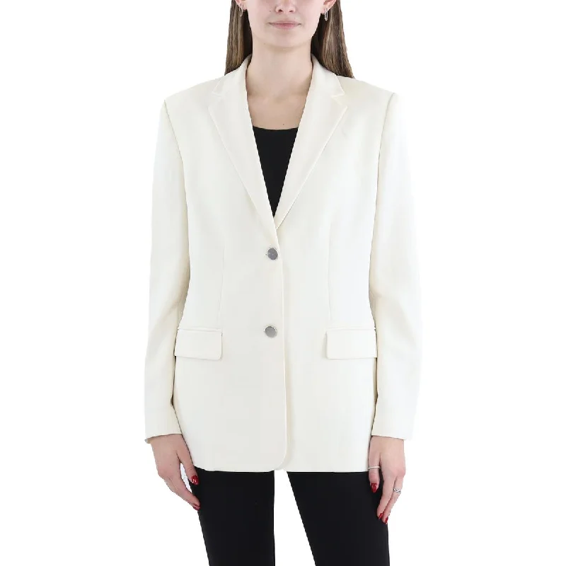 sustainable eco-friendly coat for women -Theory Womens Solid Office Two-Button Blazer