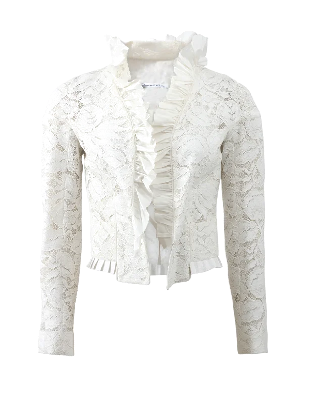 women's classic pea coat -Lace Ruffle Jacket