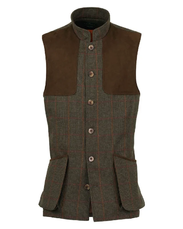 sleek minimalist coat for women -Laksen Hastings Mulland Tweed Shooting Vest