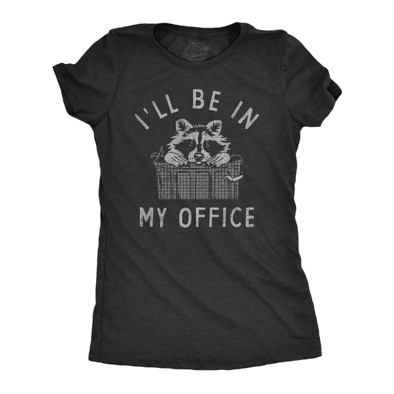 women's sleeveless tank top -Ill Be In My Office Raccoon Women's T Shirt